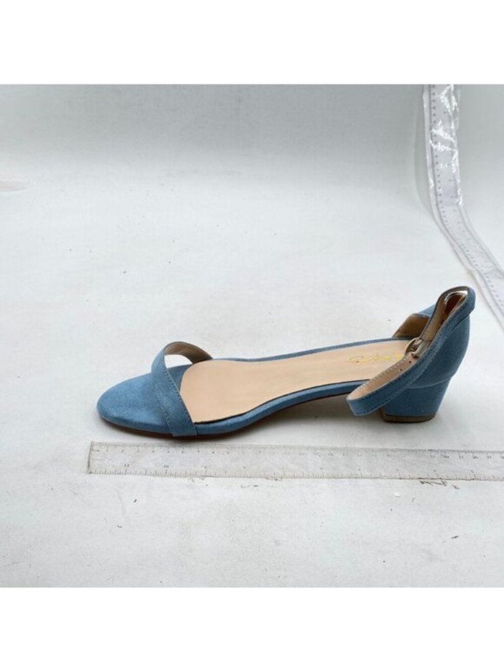 XYD Heels for Women Open Toe Sandals Buckled Low Chunky Block Pump Shoes Blue - Picture 2 of 8